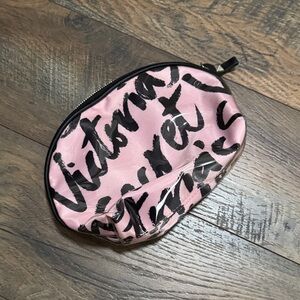 Victoria secret Pink Script Cosmetic Pouch with Black Trim